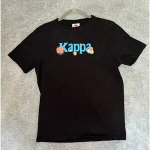 Kappa‎ Black T-Shirt with Kappa Logo and Flowers - Small